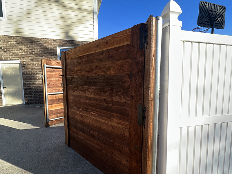 Wood fence gate in residential Middle TN